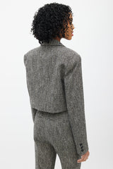 Smythe Grey & Black Wool Tweed Two Piece Suit