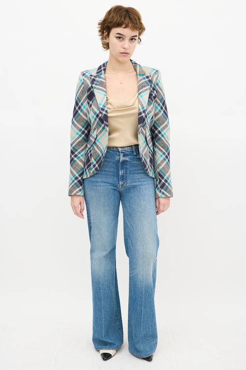 Smythe Tartan One Button Blazer