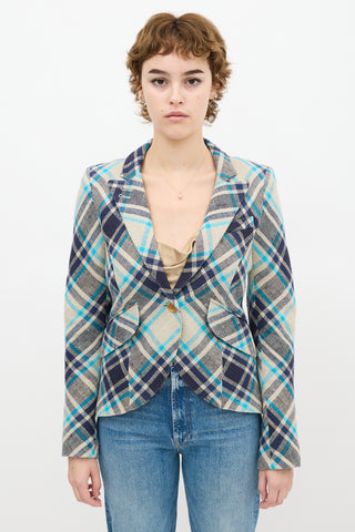 Smythe Tartan One Button Blazer