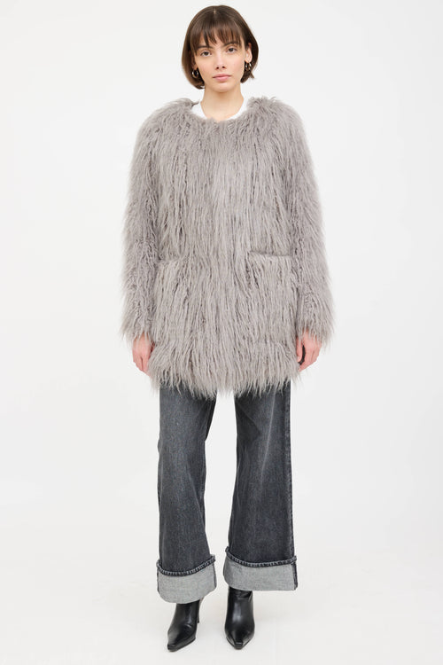 Smythe Faux Fur Shaggy Coat