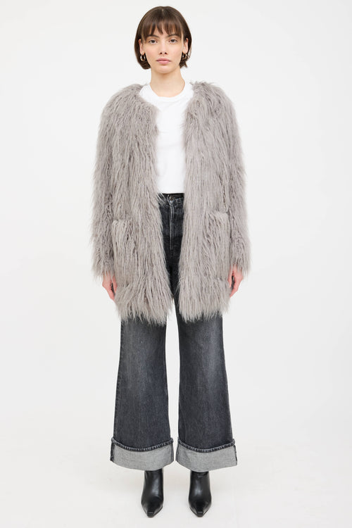 Smythe Faux Fur Shaggy Coat