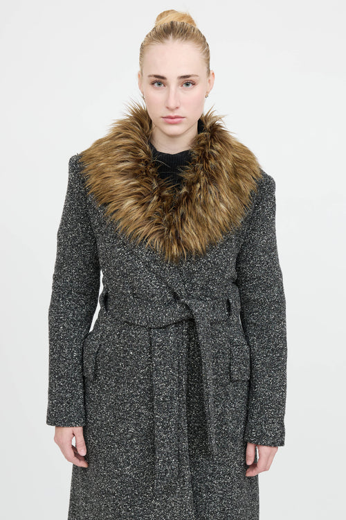 SmytheWool Faux Fur Trim Coat