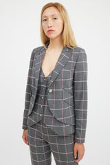 Smythe Grey & Pink Plaid Three Piece Suit