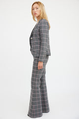 Smythe Grey & Pink Plaid Three Piece Suit