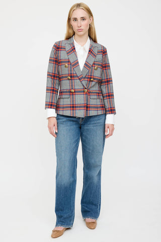 Smythe Plaid Double Breasted Blazer