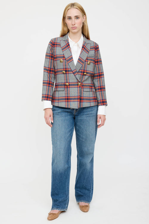 Smythe Plaid Double Breasted Blazer