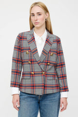Smythe Plaid Double Breasted Blazer