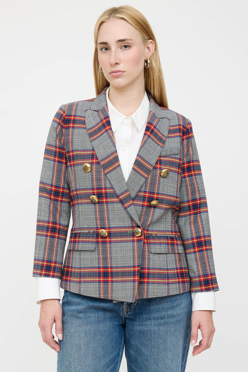 Smythe Plaid Double Breasted Blazer