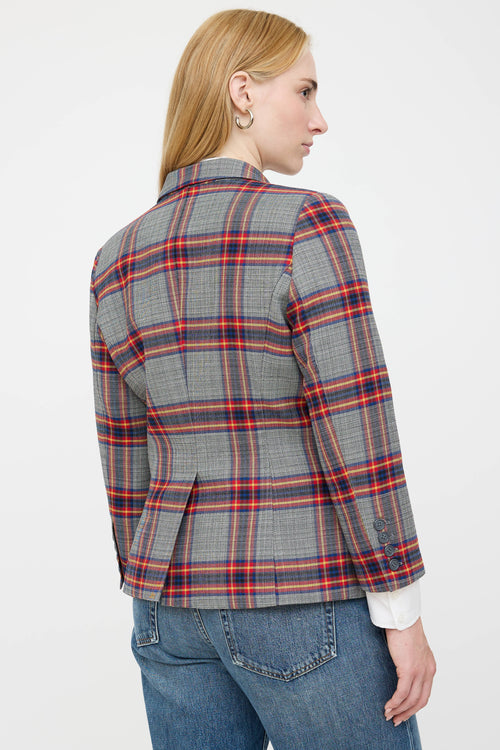 Smythe Plaid Double Breasted Blazer