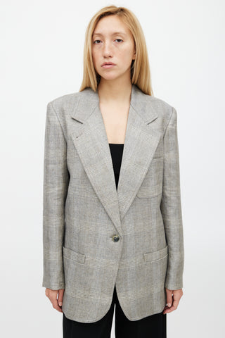 Smythe Hopsack Linen Oversized Blazer