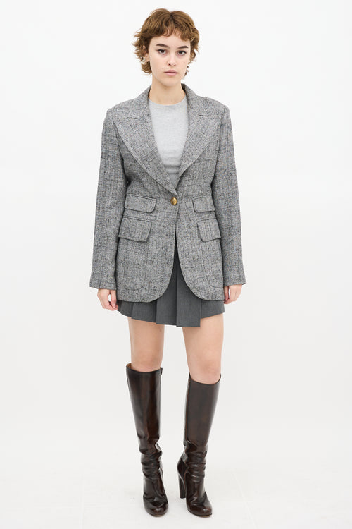 Smythe Grey Birkin Salt & Pepper Tweed Blazer