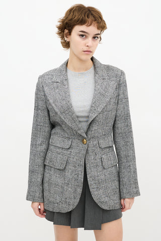 Smythe Grey Birkin Salt & Pepper Tweed Blazer