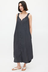Smythe Grey V-Neck Midi Dress