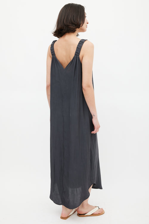 Smythe Grey V-Neck Midi Dress