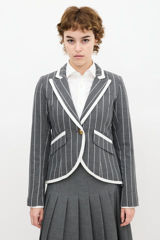 Smythe Grey & White Striped Blazer