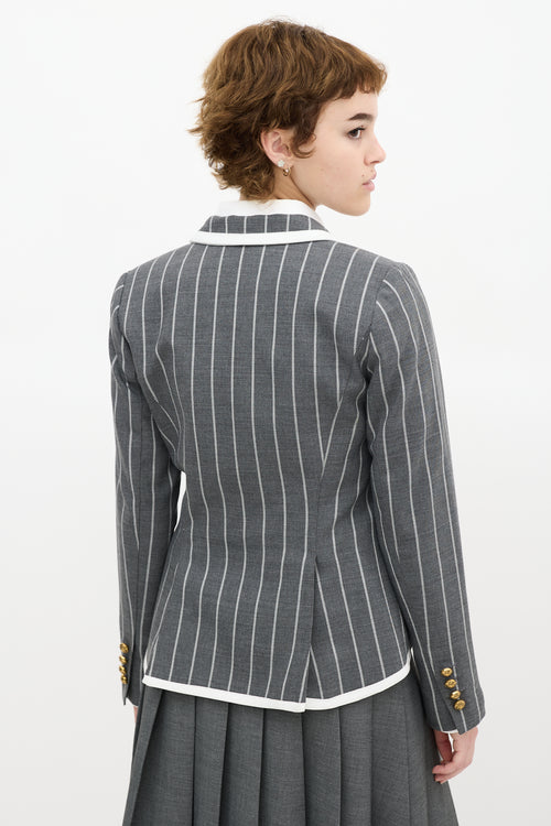 Smythe Grey & White Striped Blazer