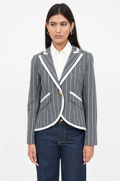 Smythe Striped Single Breasted Blazer