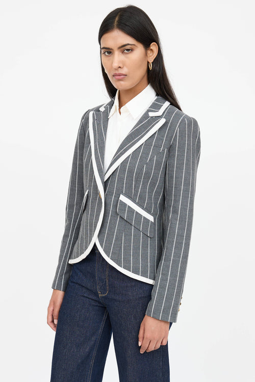 Smythe Striped Single Breasted Blazer