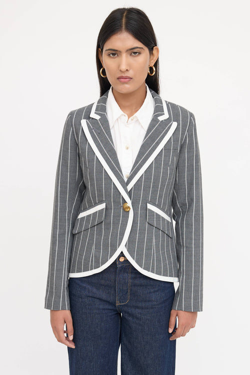 Smythe Peak Lapel Pinstripe Blazer