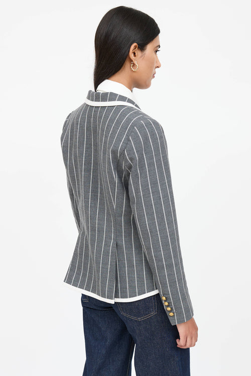 Smythe Striped Single Breasted Blazer