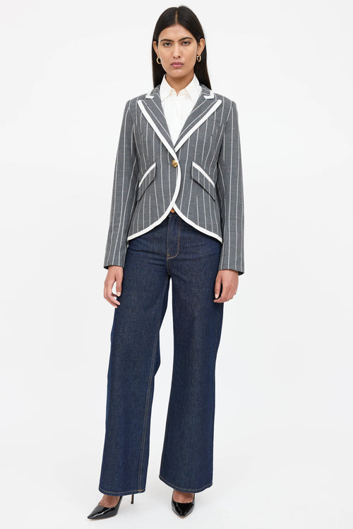 Smythe Striped Single Breasted Blazer
