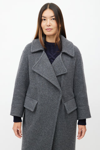 Smythe Grey Wool Double Breasted Coat
