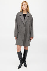 Smythe Grey Wool & Mohair Double Breasted Slouchy Coat