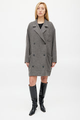 Smythe Grey Wool & Mohair Double Breasted Slouchy Coat