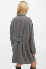 Smythe Grey Wool & Mohair Double Breasted Slouchy Coat