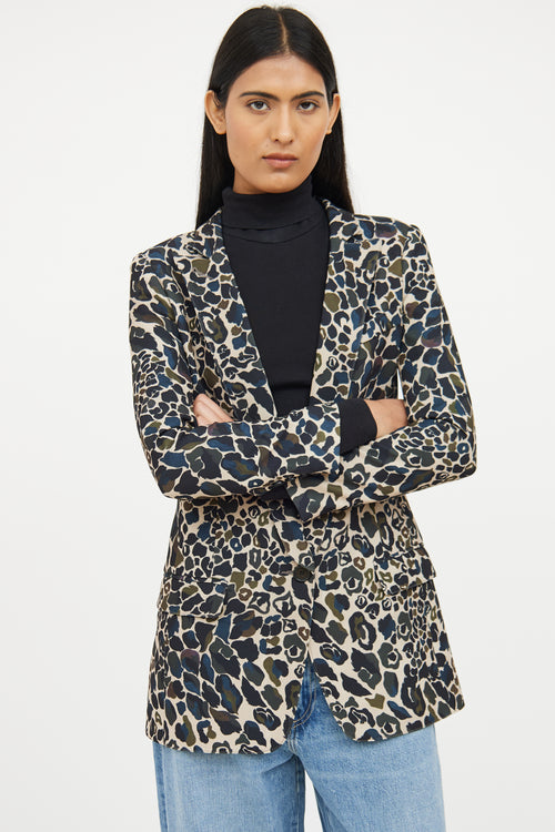 Smythe Camouflage Long Shawl Blazer