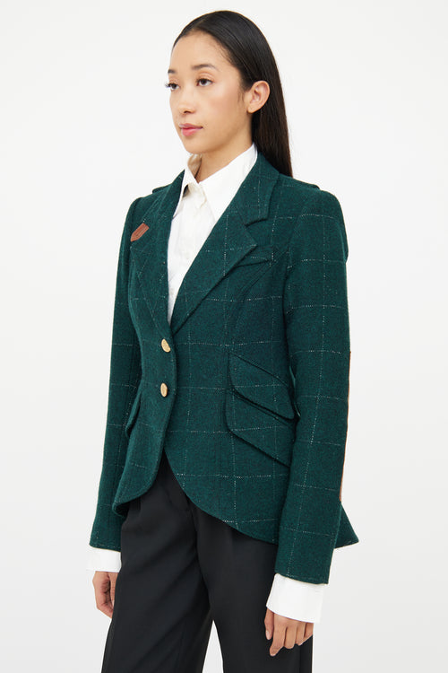 Smythe Green Wool Leather Panel Blazer