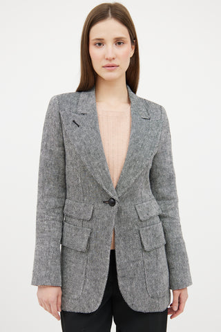 Smythe Grey Linen Woven Blazer