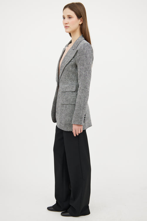 Smythe Grey Linen Woven Blazer