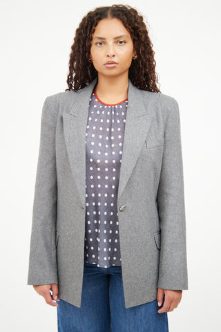 Smythe Grey Wool Button Blazer