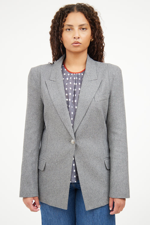 Smythe Grey Wool Button Blazer