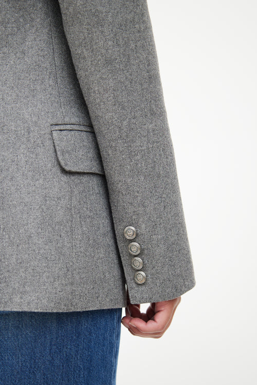 Smythe Grey Wool Button Blazer