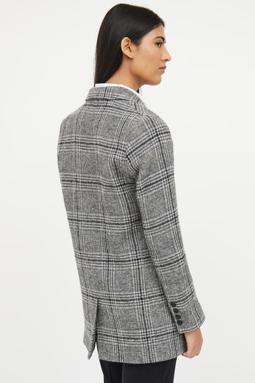 Smythe Grey Plaid Wool  Blazer