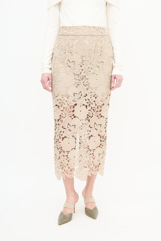 Smythe Guipure Lace Pencil Skirt