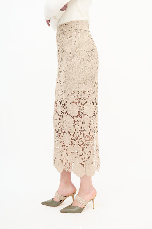 Smythe Guipure Lace Pencil Skirt
