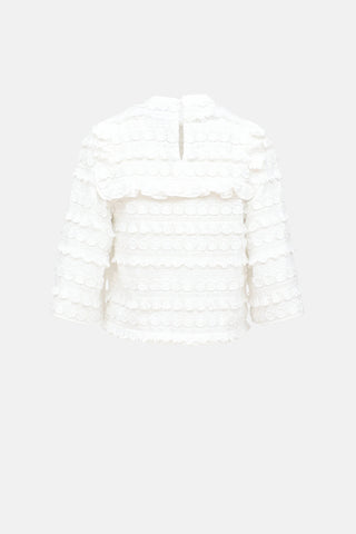 Smythe Ruffled Embroidered Top
