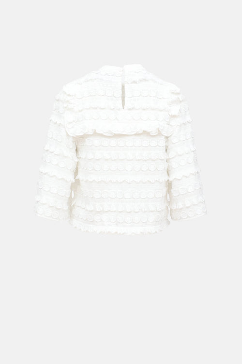 Smythe Ruffled Embroidered Top