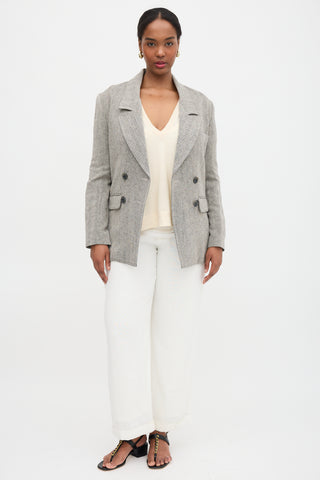 Smythe Herringbone Oversized Blazer