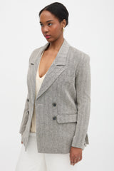 Smythe Herringbone Oversized Blazer