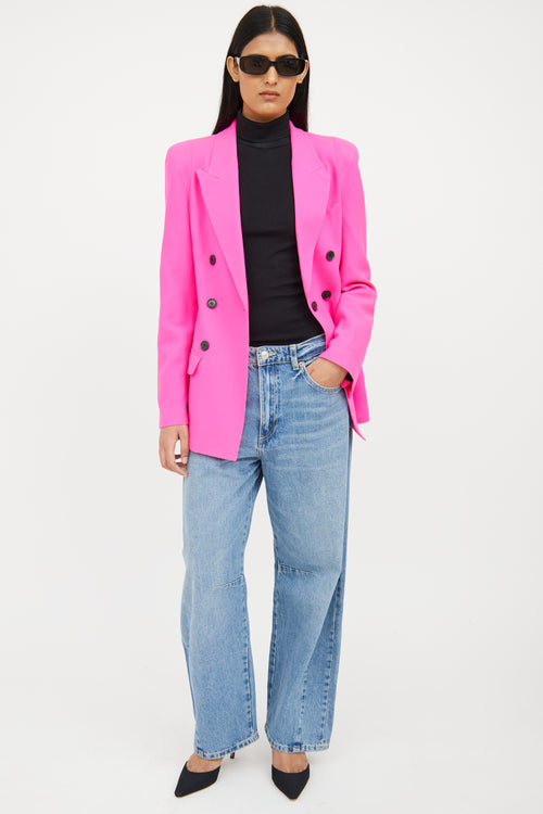 Smythe Pink Button Wool Blazer