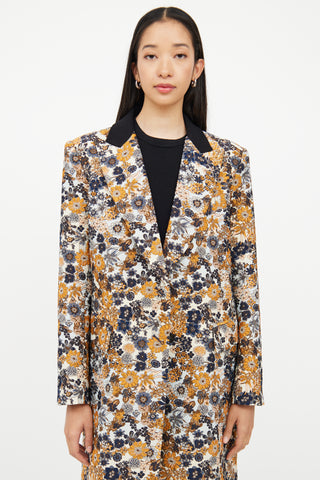 Smythe Orange & Blue & Navy Jacquard Coat