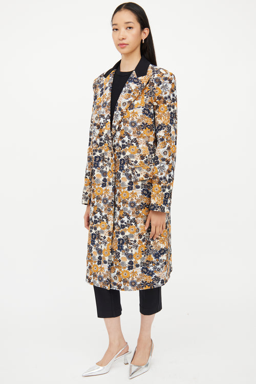 Smythe Orange & Blue & Navy Jacquard Coat