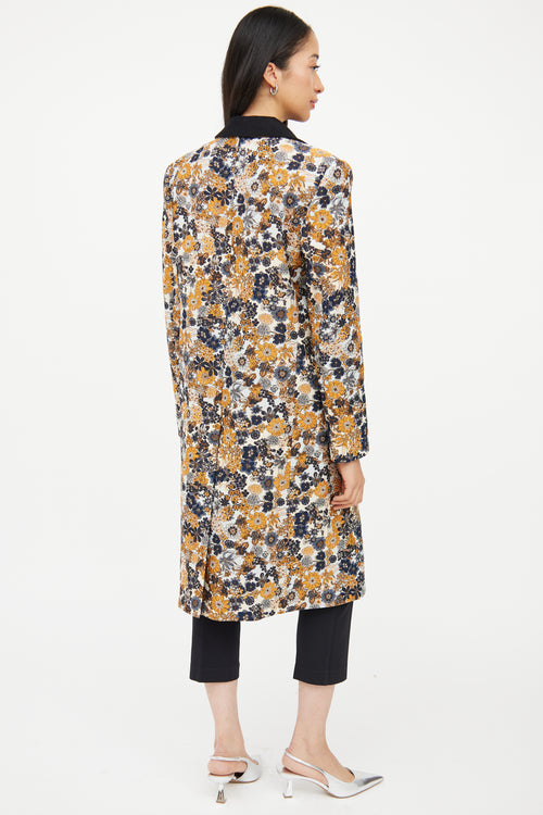 Smythe Orange & Blue & Navy Jacquard Coat