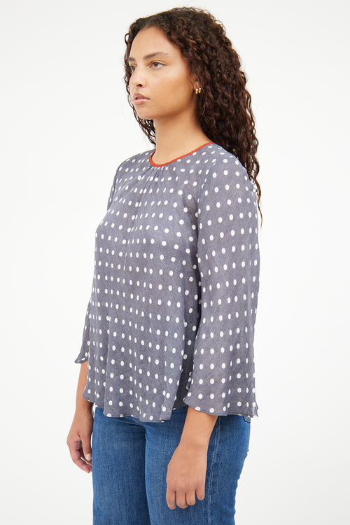 Smythe Grey Polka Dot Blouse