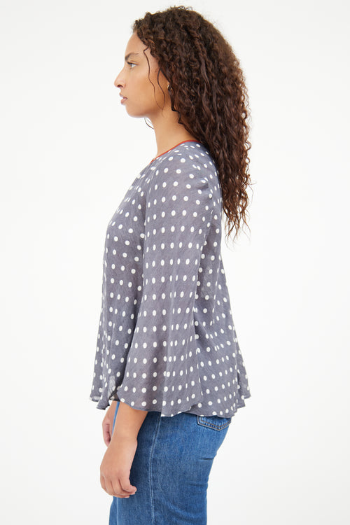 Smythe Grey Polka Dot Blouse