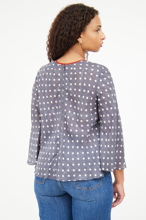 Smythe Grey Polka Dot Blouse